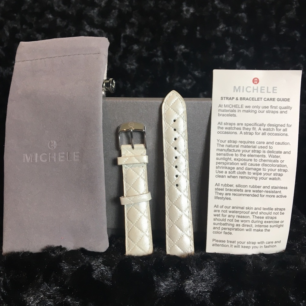 MICHELE 18 mm leather strap